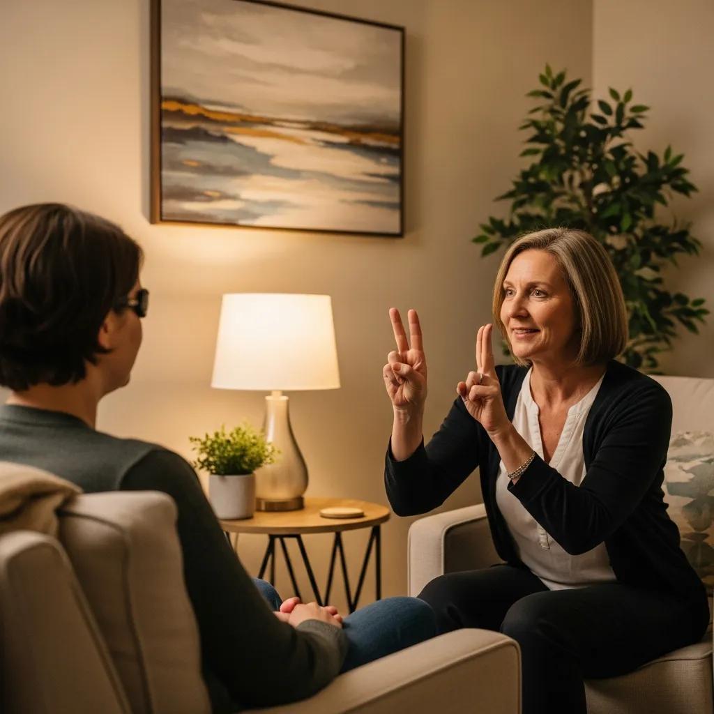 Person receiving EMDR with a therapist, demonstrating trauma recovery work