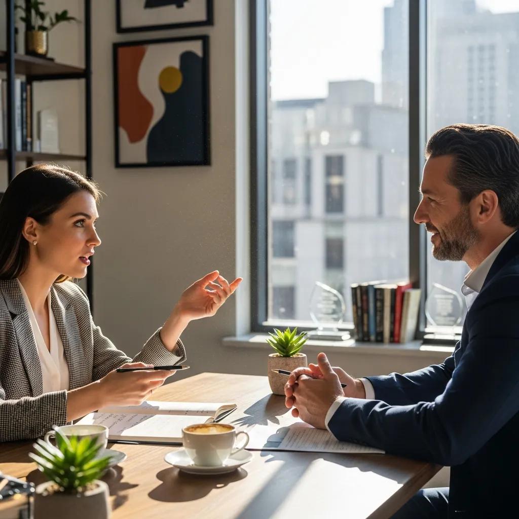 Professional coaching session focused on leadership stress management and work-life balance strategies