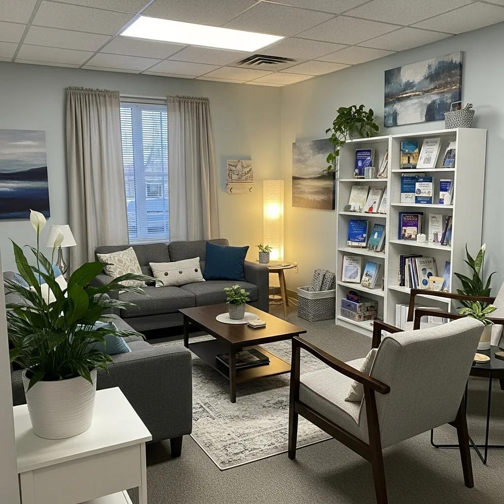 Welcoming therapist office prepared for trauma-informed therapy