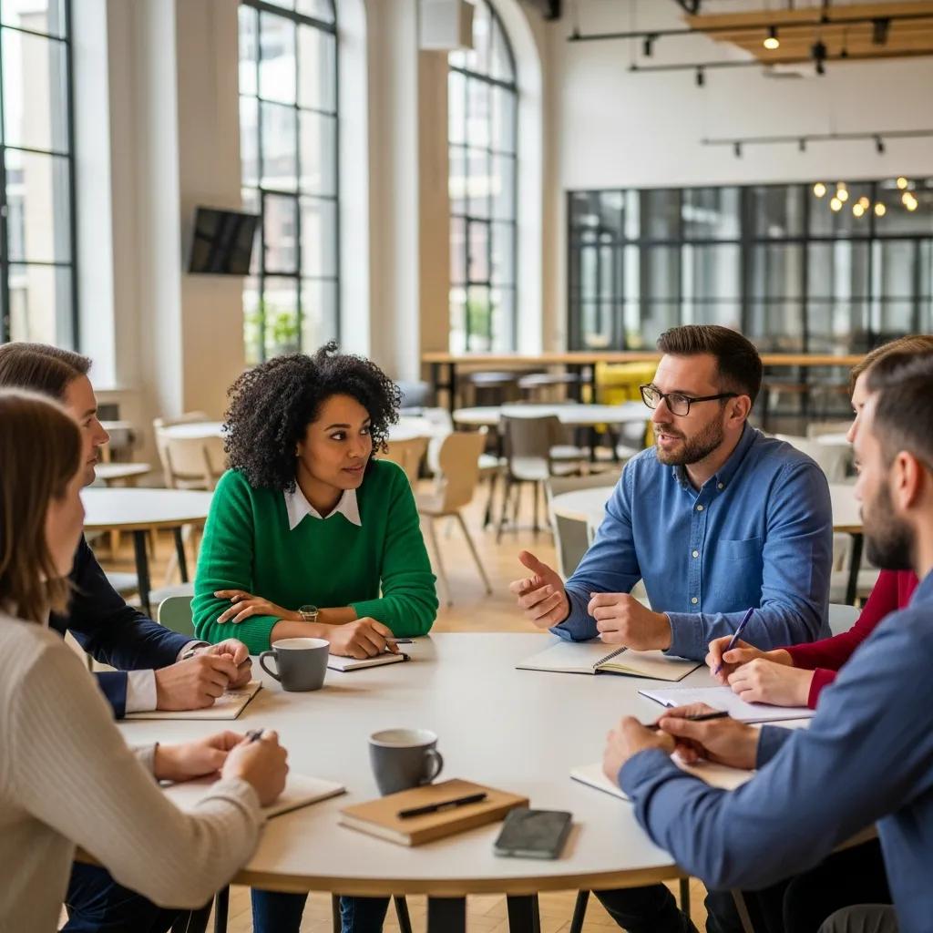 Group discussion illustrating emotional intelligence techniques for effective conflict management