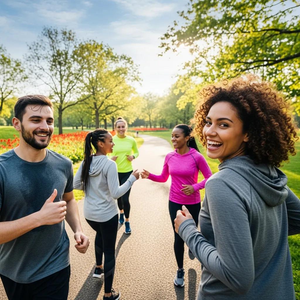 Group of friends engaging in outdoor activities to support emotional wellness