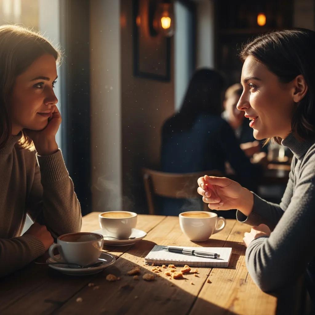 Two friends engaged in a meaningful conversation about mental health